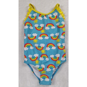 Dreamwave Rainbow Clouds & Sun One Piece Swimsuit Blue Size
